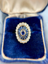 Vintage Sapphire and Diamond 18K Yellow Gold Cocktail Ring