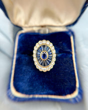 Vintage Sapphire and Diamond 18K Yellow Gold Cocktail Ring
