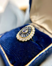 Vintage Sapphire and Diamond 18K Yellow Gold Cocktail Ring