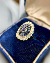 Vintage Sapphire and Diamond 18K Yellow Gold Cocktail Ring