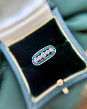 Vintage 14k Yellow Gold Emerald & Diamond Cocktail Ring