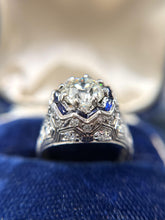 Vintage 2.13 Carat Old European Cut Platinum Diamond Engagement Ring GIA