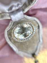 Contemporary Estate Quartz & Diamond Cocktail Ring 14K Yellow Gold