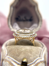 Contemporary Estate Quartz & Diamond Cocktail Ring 14K Yellow Gold