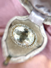 Contemporary Estate Quartz & Diamond Cocktail Ring 14K Yellow Gold