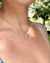 Vintage 14k Yellow Gold Diamond Horseshoe Necklace