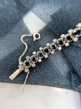 Vintage Sapphire & Diamond Tennis Bracelet 18K White Gold