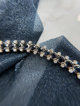 Vintage Sapphire & Diamond Tennis Bracelet 18K White Gold