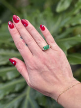 Vintage 3.01 Carat Colombian Emerald Ring GIA 14K Yellow Gold