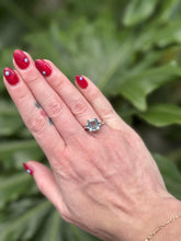 Vintage 2.5 Carat Aquamarine & Diamond Ring 14K White Gold