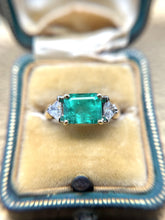 Vintage 3.01 Carat Colombian Emerald Ring GIA 14K Yellow Gold