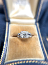 Vintage Art Deco 2.05 Carat Old European Cut Diamond Platinum Engagement Ring