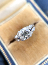 Vintage Art Deco 2.05 Carat Old European Cut Diamond Platinum Engagement Ring