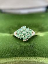 Vintage Peridot Cluster Ring 14K Yellow Gold