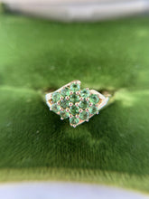 Vintage Peridot Cluster Ring 14K Yellow Gold