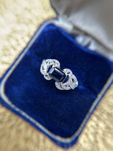Vintage Sapphire Cocktail Ring 18K White Gold