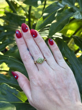 Vintage Peridot Cluster Ring 14K Yellow Gold
