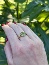Vintage Peridot Cluster Ring 14K Yellow Gold