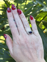 Vintage Sapphire Cocktail Ring 18K White Gold