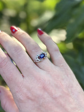 Vintage Sapphire Cocktail Ring 18K White Gold