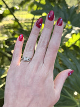 Vintage Dainty Old Mine Cut Diamond X Design Ring 14K Yellow Gold