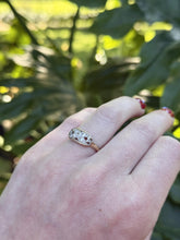 Vintage Dainty Old Mine Cut Diamond X Design Ring 14K Yellow Gold