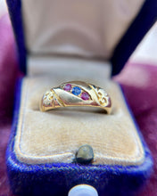 Vintage Edwardian Ruby & Sapphire 18k Yellow Gold Ring