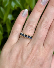 Vintage Retro Sapphire & Diamond 14K Yellow Gold Band Style Ring