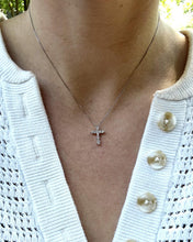 Dainty Platinum Diamond Cross & Chain 0.5 Carat