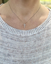 Dainty Platinum Diamond Cross & Chain 0.5 Carat