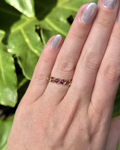 Vintage 14K Yellow Gold Ruby Eternity Band Size 6 1/2