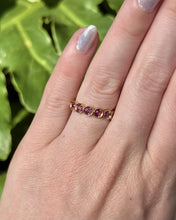 Vintage 14K Yellow Gold Ruby Eternity Band Size 6 1/2