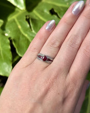 Estate Ruby & Diamond 18k White Gold Ring