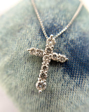 Dainty Platinum Diamond Cross & Chain 0.5 Carat