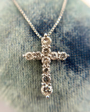 Dainty Platinum Diamond Cross & Chain 0.5 Carat