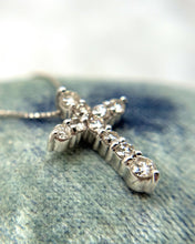 Dainty Platinum Diamond Cross & Chain 0.5 Carat