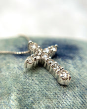 Dainty Platinum Diamond Cross & Chain 0.5 Carat