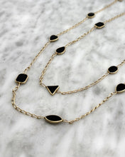 Contemporary Onyx Necklace 36 Inches 14K Yellow Gold