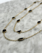 Contemporary Onyx Necklace 36 Inches 14K Yellow Gold