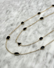 Contemporary Onyx Necklace 36 Inches 14K Yellow Gold