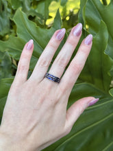Triple Row Sapphire Band 18K White Gold