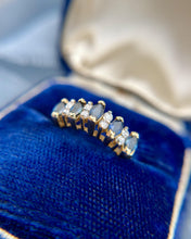 Vintage Retro Sapphire & Diamond 14K Yellow Gold Band Style Ring