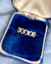Vintage Retro Sapphire & Diamond 14K Yellow Gold Band Style Ring