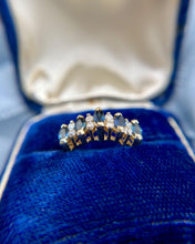 Vintage Retro Sapphire & Diamond 14K Yellow Gold Band Style Ring