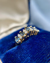 Vintage Retro Sapphire & Diamond 14K Yellow Gold Band Style Ring