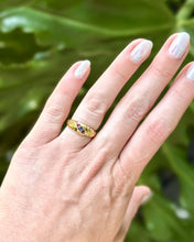 Vintage Edwardian Ruby & Sapphire 18k Yellow Gold Ring