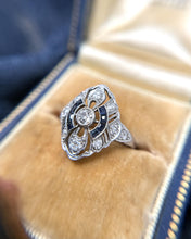 Vintage Art Deco Diamond & Sapphire Platinum Cocktail Ring