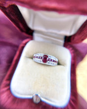 Estate Ruby & Diamond 18k White Gold Ring