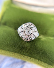 VIntage Art Deco Platinum Dome Style Cocktail Ring