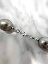 Lugano Grey Tahitian Pearl & Rose Cut Diamond Necklace 13mm 41.5 Inches